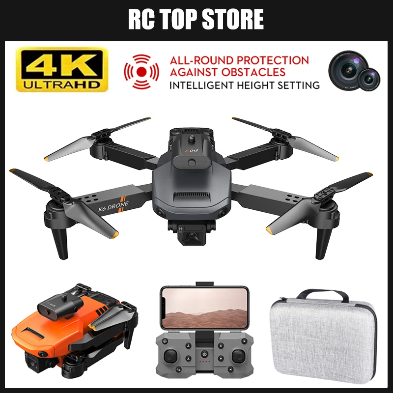 

2022 New Profession K6 Mini Drone 4K Dual Camera Wifi FPV 360 Infrared Obstacle Avoidance Rc Folding Quadcopter Helicopter Toys