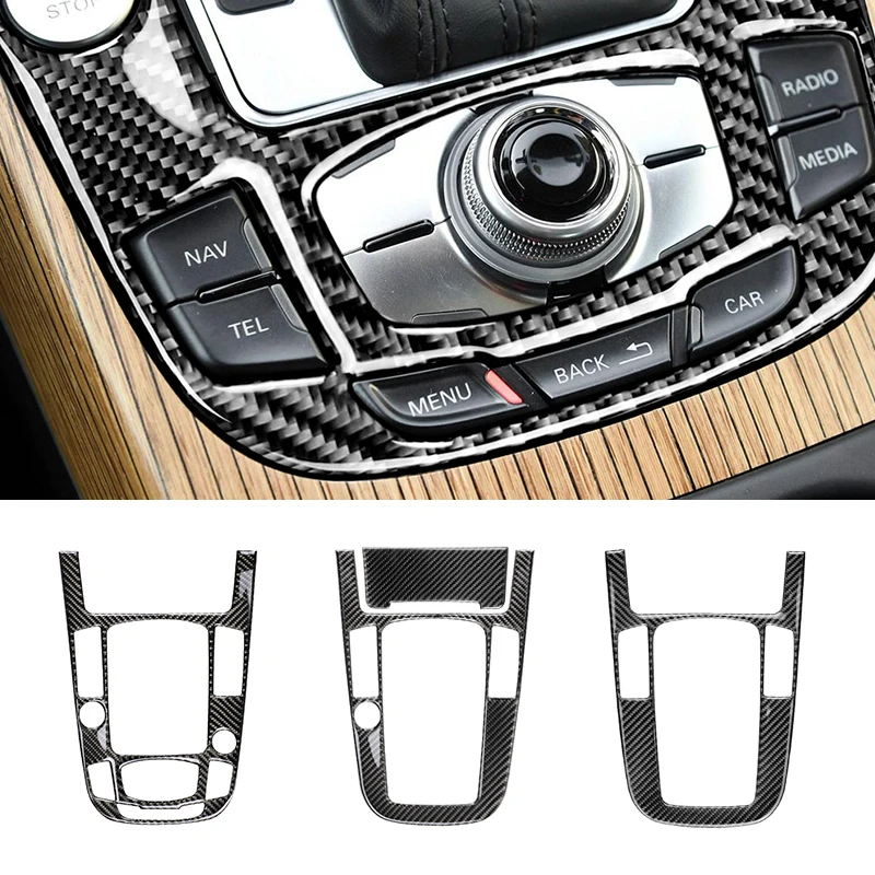 

For Audi A4L A5 2009 2010 2011 2012 2013 2014 2015 2016/ Q5 2010 e2018 Carbon Fiber Center Console Geared Shift Panel Cover Trim