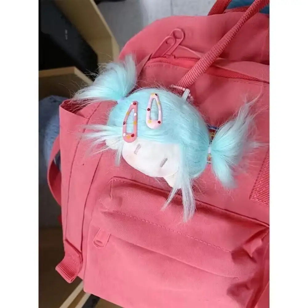 Брелок с головой куклы плюшевая кукла длинными волосами кулон кукла-ключ милая