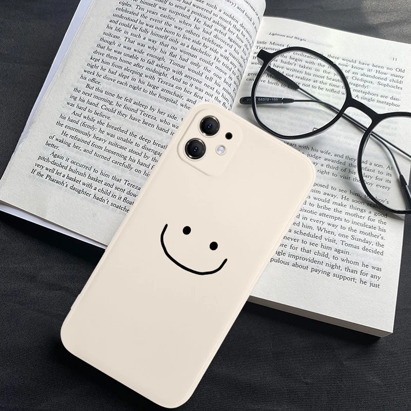 

Echome Iphone 14 Pro Cases Couple Simple Smiling Face for Iphone 13 12 11 Case Black White Soft Silicone Phone Protective Cover
