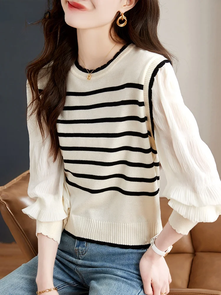 La Chabell вязаный цветной женский весенне-осенний 2024 новый дизайн Sense искусственный