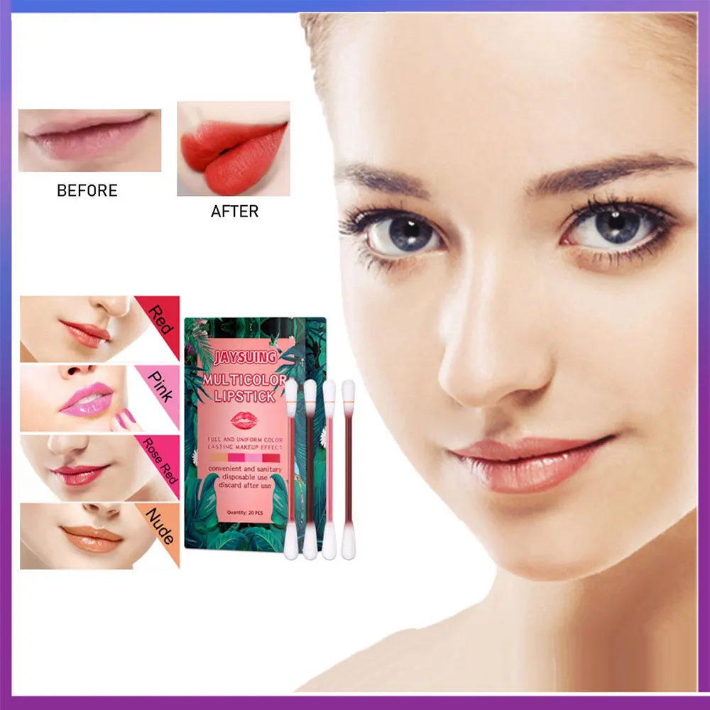 

Women's Long-lasting Lip Gloss Cotton Swab Moisturizing Matte Cigarette Case Lipstick Portable Creative Non-fading Lip Glaze