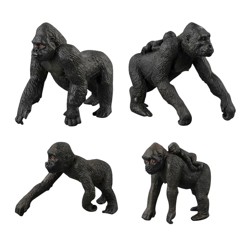 

Children's Simulation Wild Animal Model Solid Ornament Gorilla Chimpanzee Toy Figurine D'action Kawaii Novelty 19 Figures Toys
