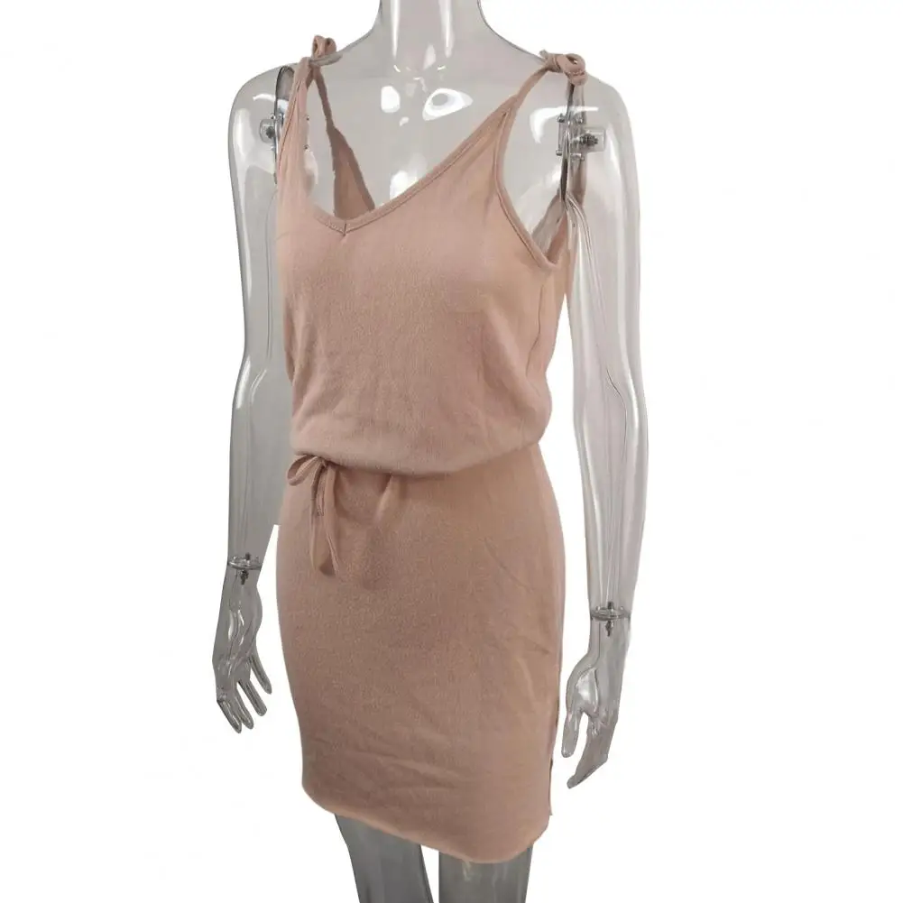 

Women Mini Dress V-neck Women Summer Dress Prom Party Lady Vest Dress