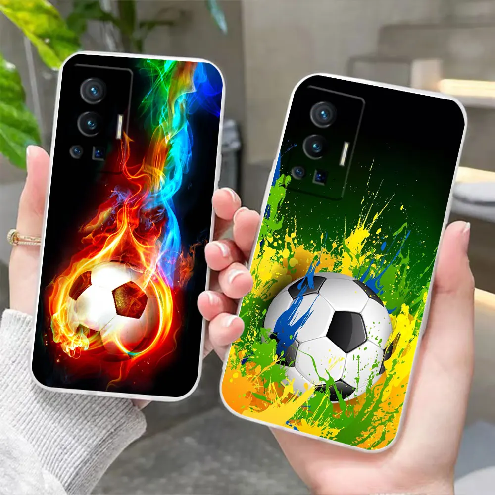 

Clear Phone Case For VIVO X90 X80 X70 X60 X50 X30 X27 X23 X21I X20 PRO PLUS Case Funda Capa Shell Passion Football World Soccer