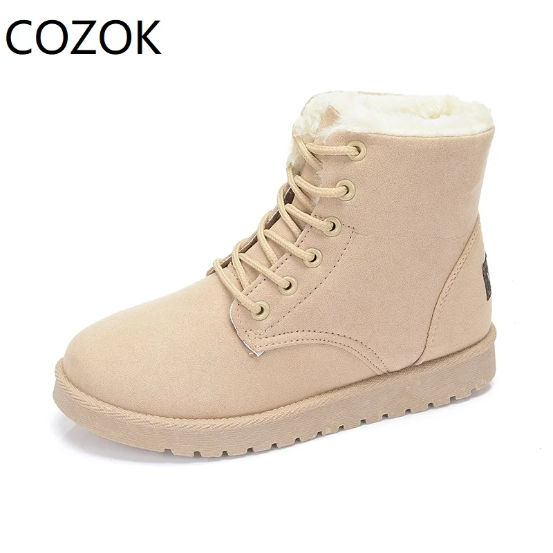 

COZOK 2022 Autumn And Winter Women's Shoes Classic Warm Boots Short Plush Snow Boots Flat Heel Lightweight Cotton Shoes