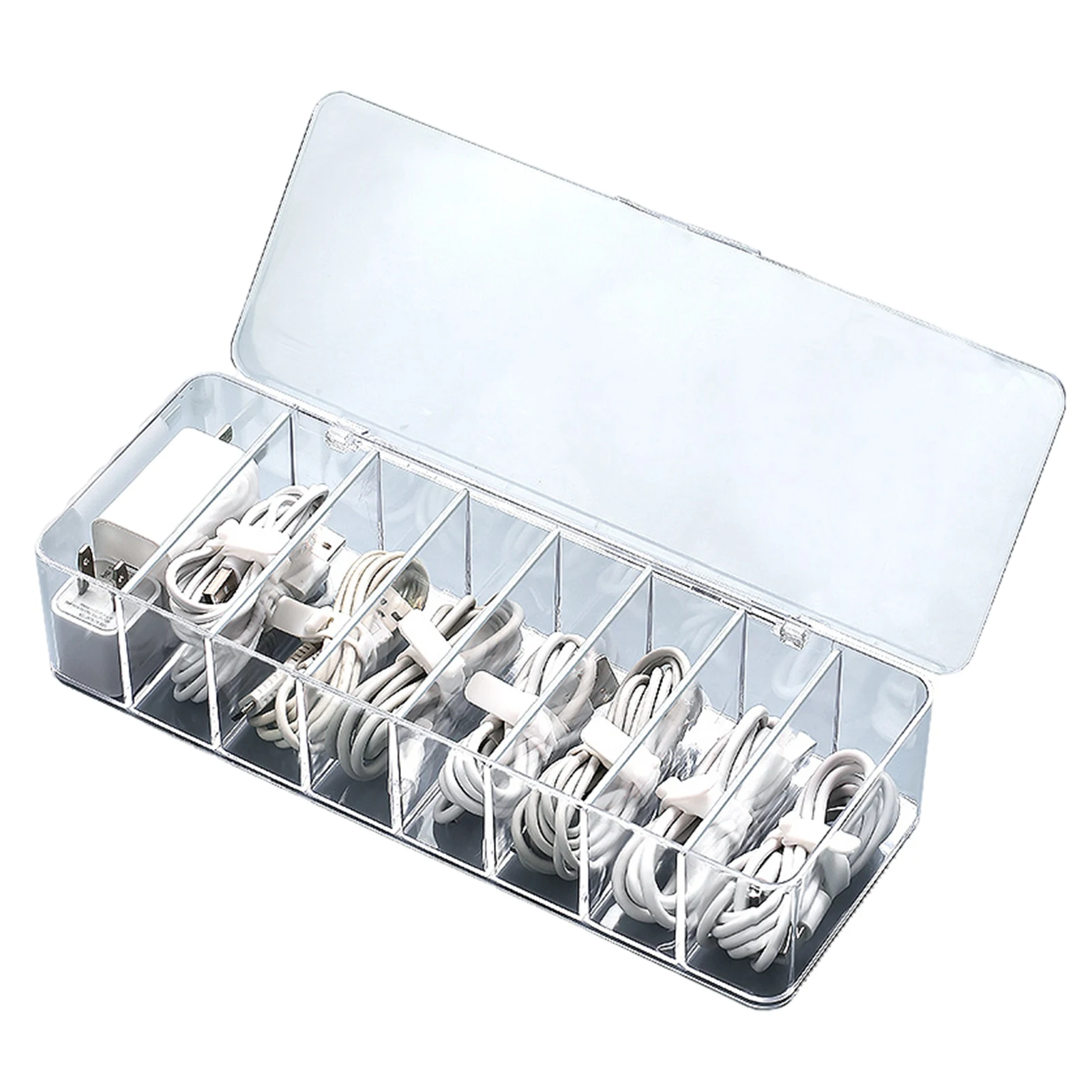 

Cable Storage Box Transparent Plastic Data Line Storage Container For Desk Stationery Makeup Organizer Key And Jewelry Box
