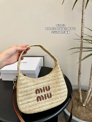 Miumiu Miu Miu соломенная сумка новые сумки универсальная сумка премиум-класса с текстурой модная женская сумка 23*15 см