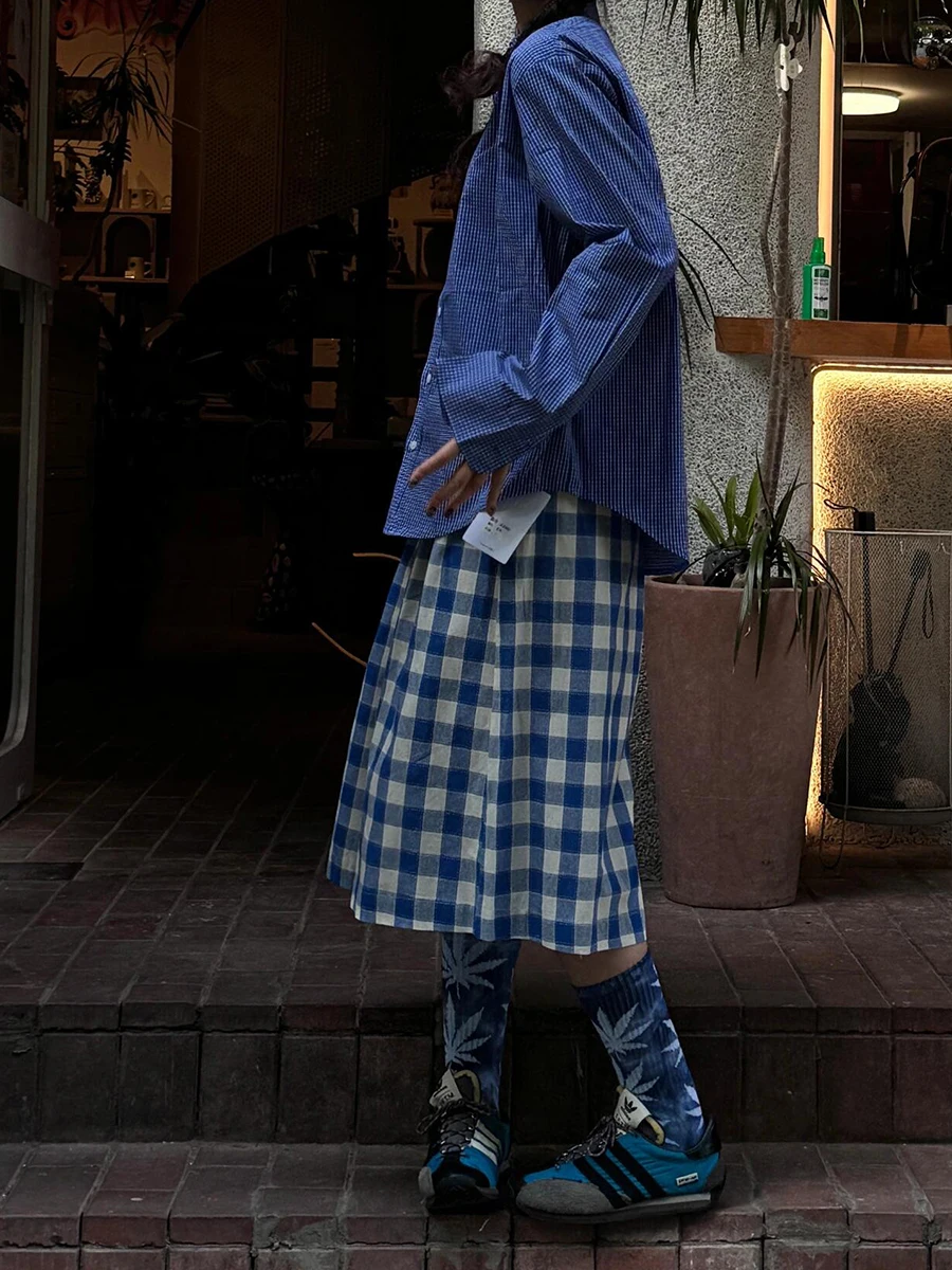 Женские винтажные клетчатые мешковатые шорты REDDACHiC хлопковые свободные короткие