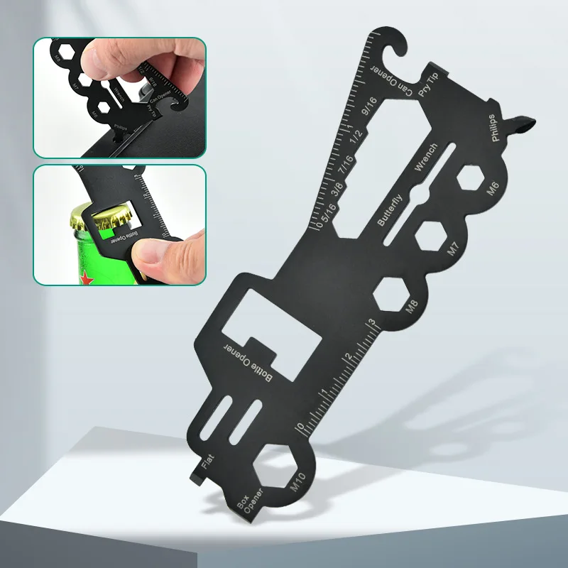 

Stainless Steel Edc Multifunctional Tool Card Crane Modeling Outdoor Camping Survival Combination Tool Card Measuring Inner 6 Co