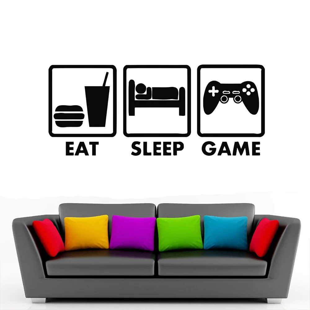 Классные Джойстики для спальни мальчика, видео-игр, съедобного сна, игры, Xbox, Виниловая наклейка, домашний декор, настенная наклейка
