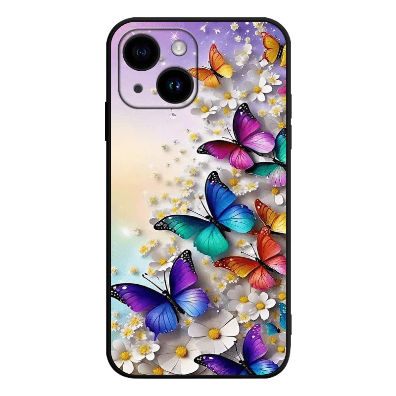 Фото Чехол для телефона Butterfly из ТПУ, подходит для iPhone 17 16 15 14 13 12 11 Pro/Max/Plus, противоударный и устойчивый к падениям. №1