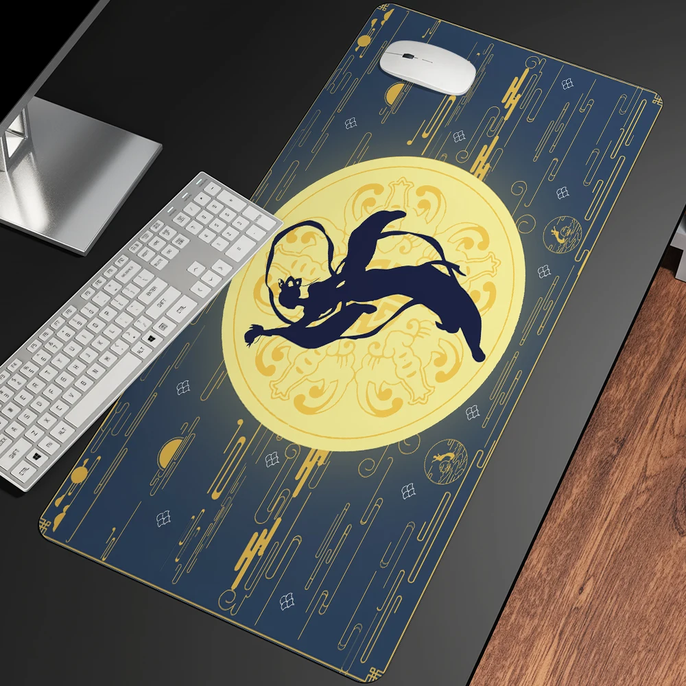 

Chinese Style Mythical Moon Mouse Pad Oversized National Tide Game Desk Pad Computer Pad Keyboard Pad Student Writing Desk Anime