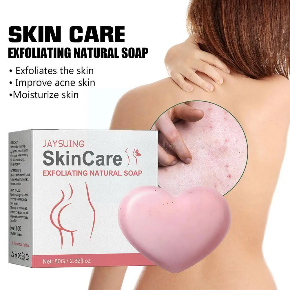 

80g Smooth Natural Soap Deep Cleansing Exfoliator Moisturizing Soap Facial Smooth Fuller And Lifting Acne Buttock Remover R3K6