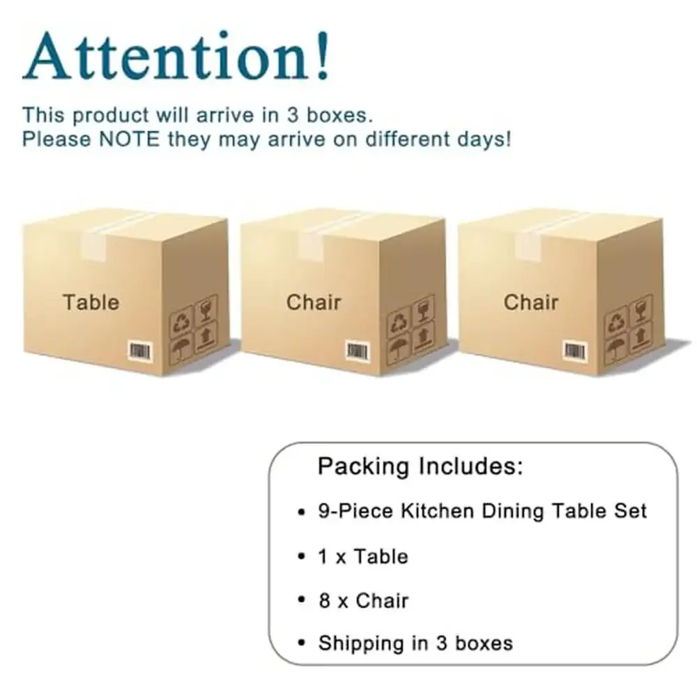 Набор обеденных столов из 8 предметов современный деревянный прямоугольник