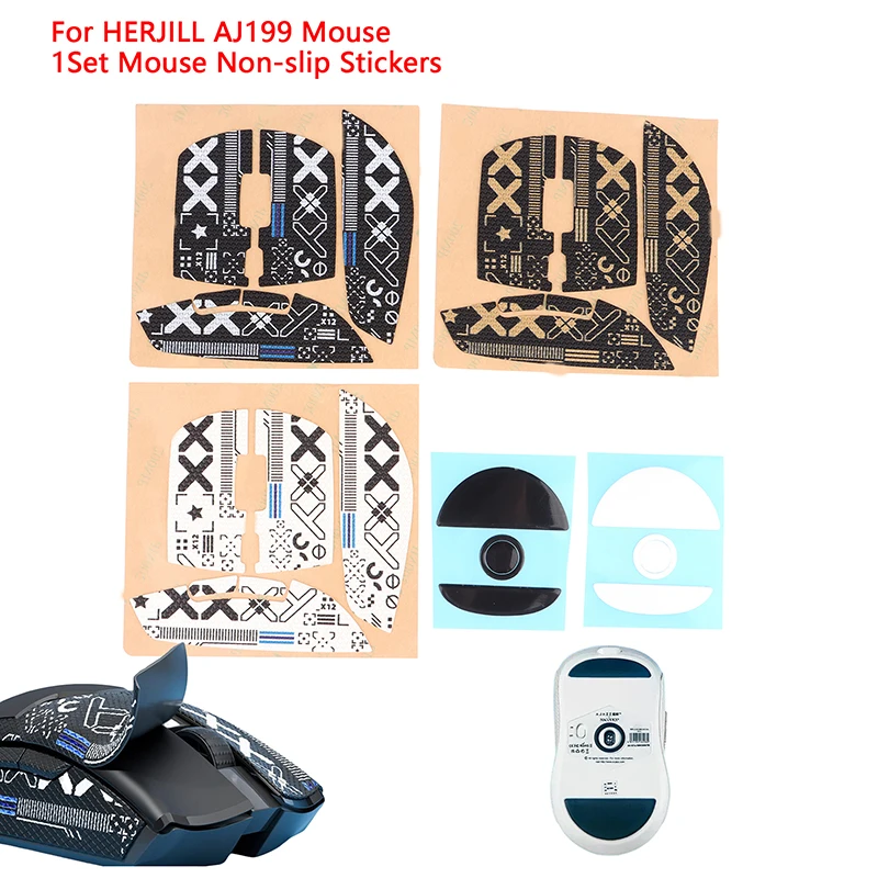 

Mouse Grip Tape Skate Handmade Sticker Non Slip Lizard Skin Suck Sweat For HERJILL AJ199 Mouse PU Printing Glides Curve Edge