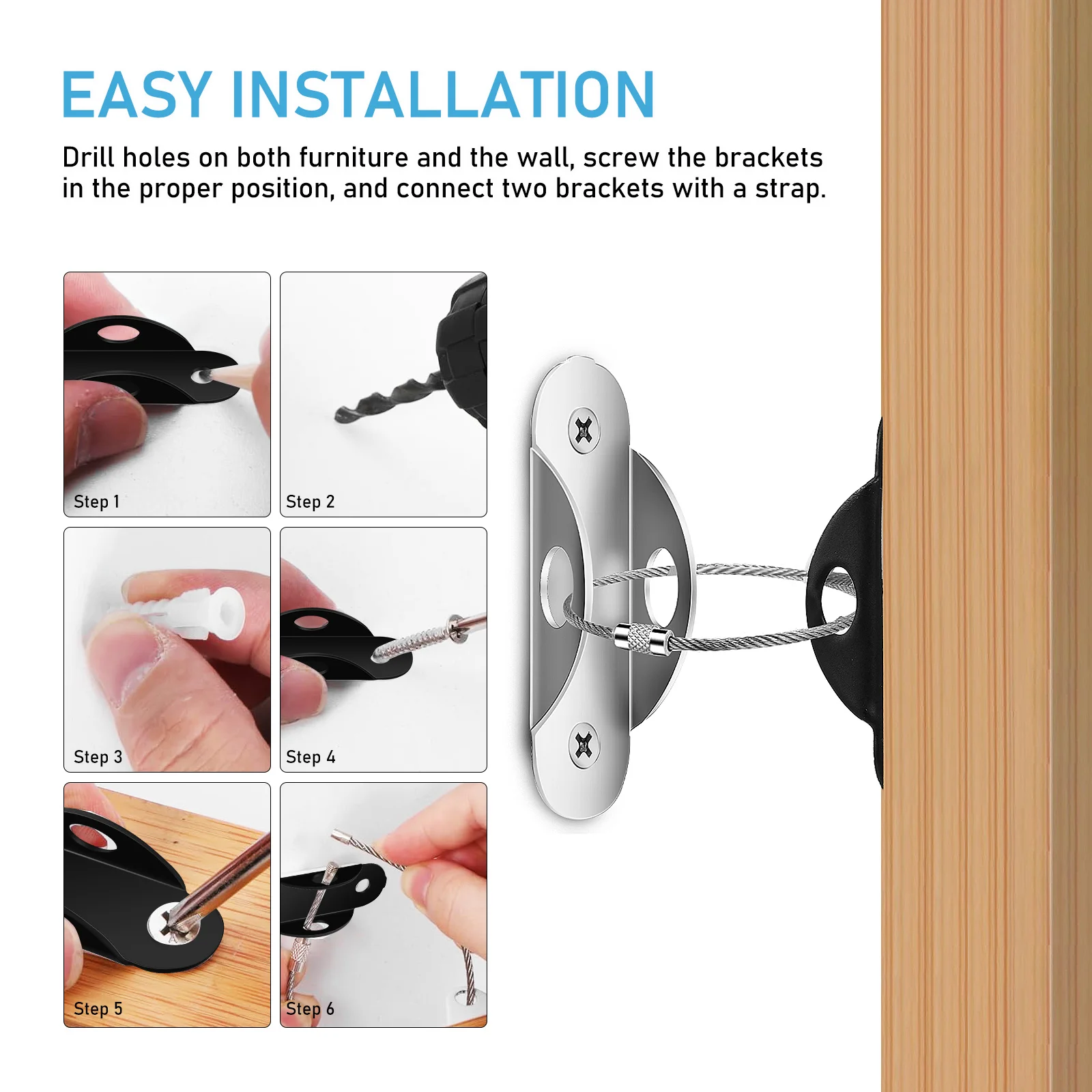 2 шт. устройство для защиты детей защита от падения анкеры шкафа мебель настенный