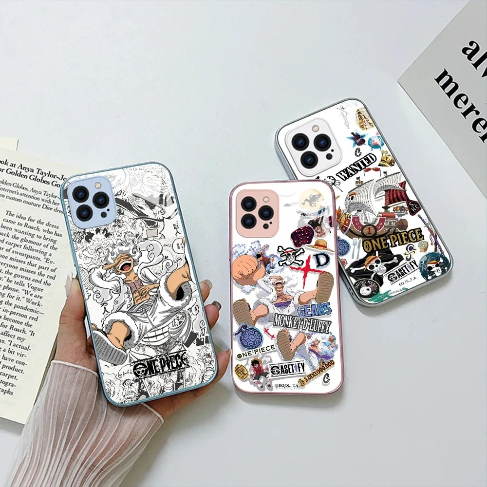 Anime Ones Pieces Luffy Zoro Metallic-Color Phone Case For SamsungA 21 22 23 24 30 32 33 34 51 52 53 54 71 72 73 5G Glass Hard