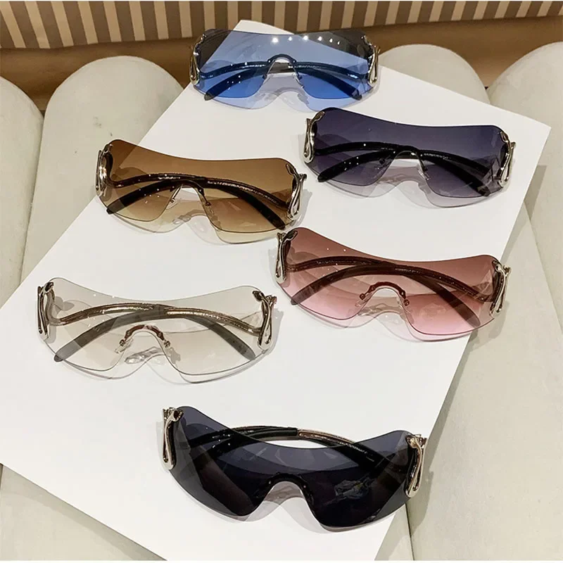 Очки солнцезащитные женские без оправы с защитой от УФ-лучей и UV400