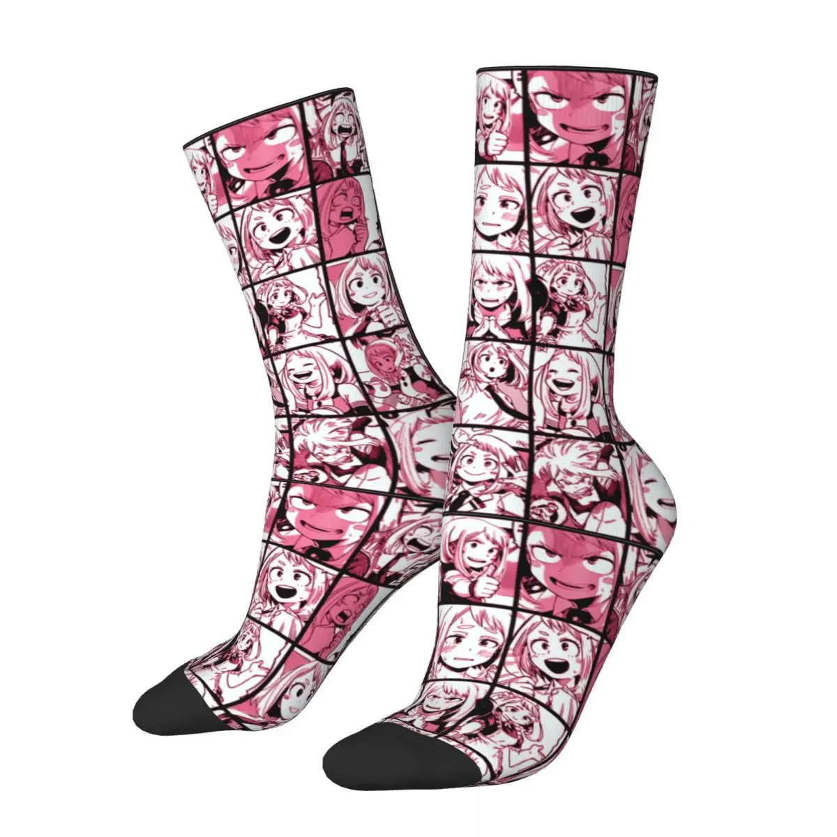 

New Men's Socks Casual Uraraka Ochako Collage Sock Polyester Boku No Hero Academia Sport Women Stockings Spring Autumn Winter