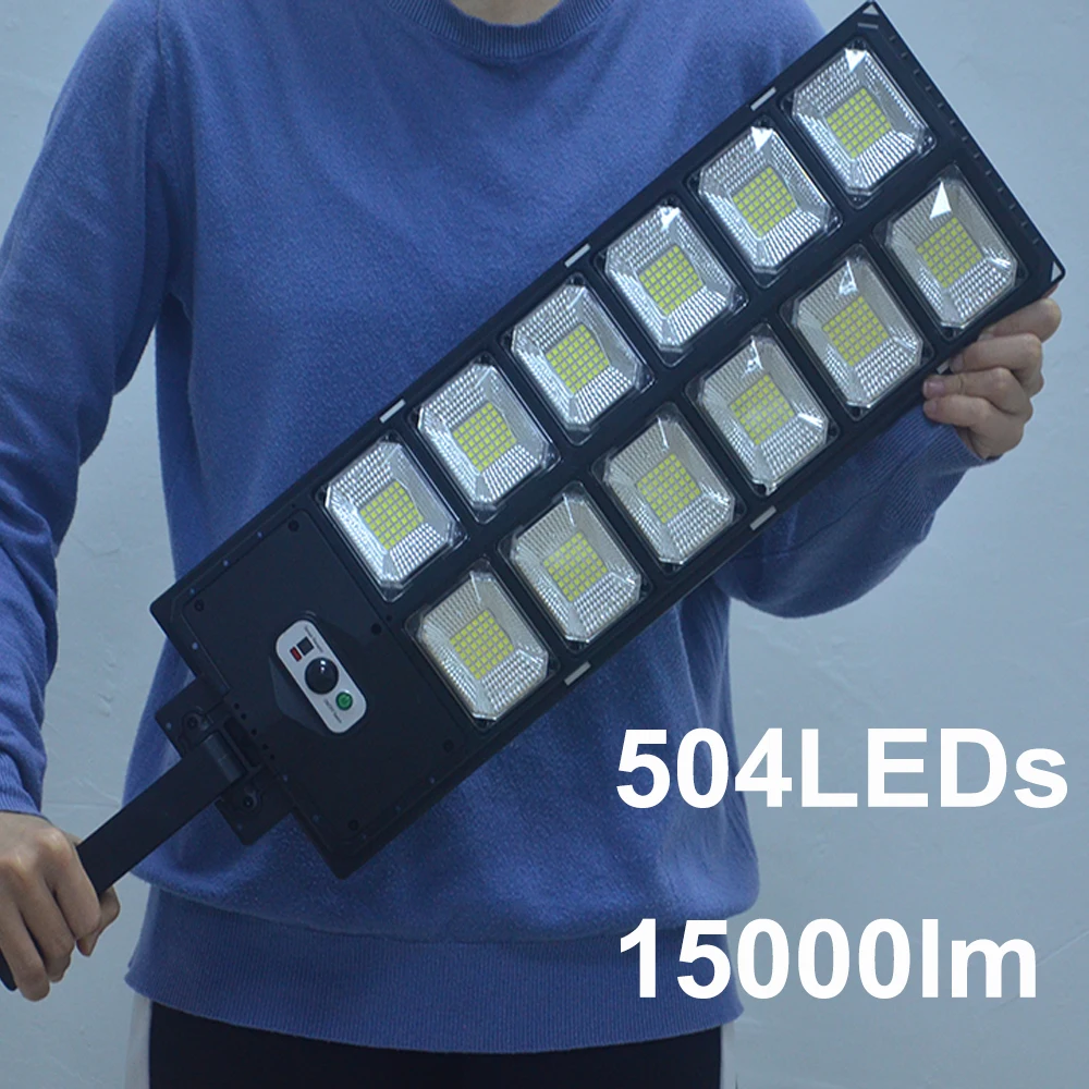 

15000LM Super Solar Led Light Outdoor 504LEDs Street Lamps 3Modes Waterproof 24hours Work Solar Lamp Remote Control Garden Light
