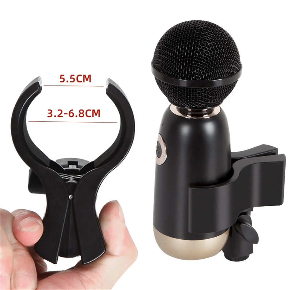 

Universal Large Microphone Clip Clamp Holder With 3/8 Adapter For 3.2-6.8CM Mic Microphone Mic Clamp Stand Holder