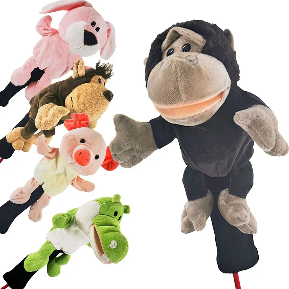 

Neck Driver Accessories Outdoors Golf Club Head Covers Plush Animal Headcover 1/3/5 Fairway Woods Golf Rod Sleeve Sets
