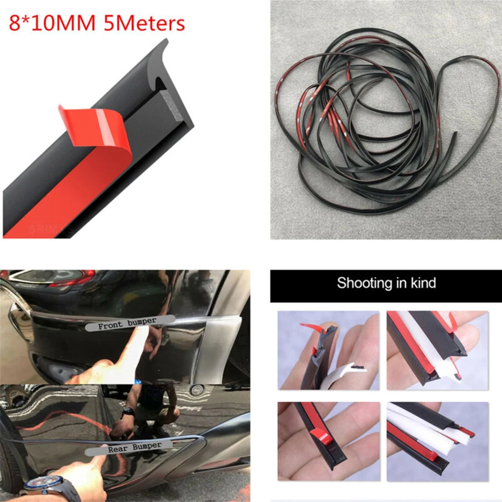 

5M Car Sealing Strip Inclined T-Shaped Weatherproof Edge Trim Rubber Universal Practical Exterior Car Strip Accessories