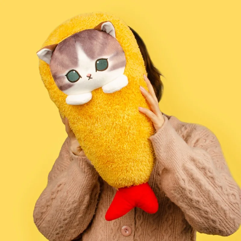 

16/43cm Shark Cat Fried Shrimp Cat Plush Dolls Mofusand Tempura Couple Anime Figure Soft Stuffed Plushie Room Decor Pendant Toys