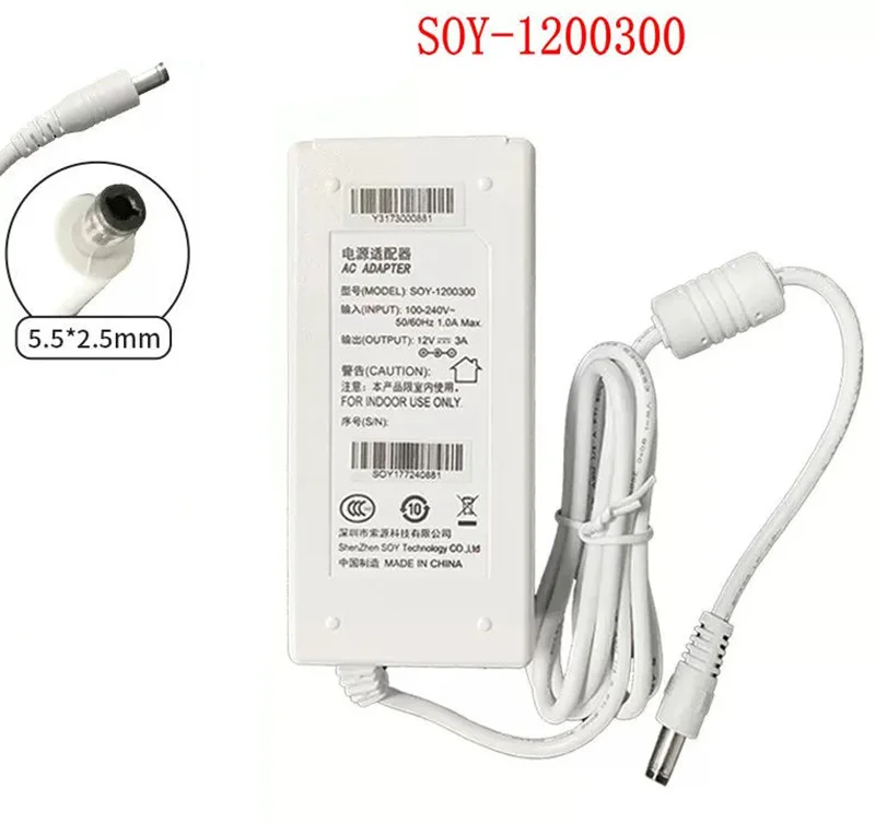 Фото SUN/SOY-1200300 SOY 12В 3А 36Вт AC-адаптер для Philips AOC 234CL2 229CL2 239CL2 224CL2 Блок питания Зарядное устройство ADPC1236 DA-36Q12 №1