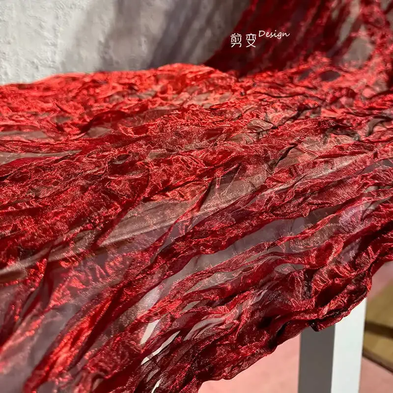 Irregularly Pleated Organza Water Light Mesh Creative Three-dimensional Texture Skirt Clothing Designer Fabric