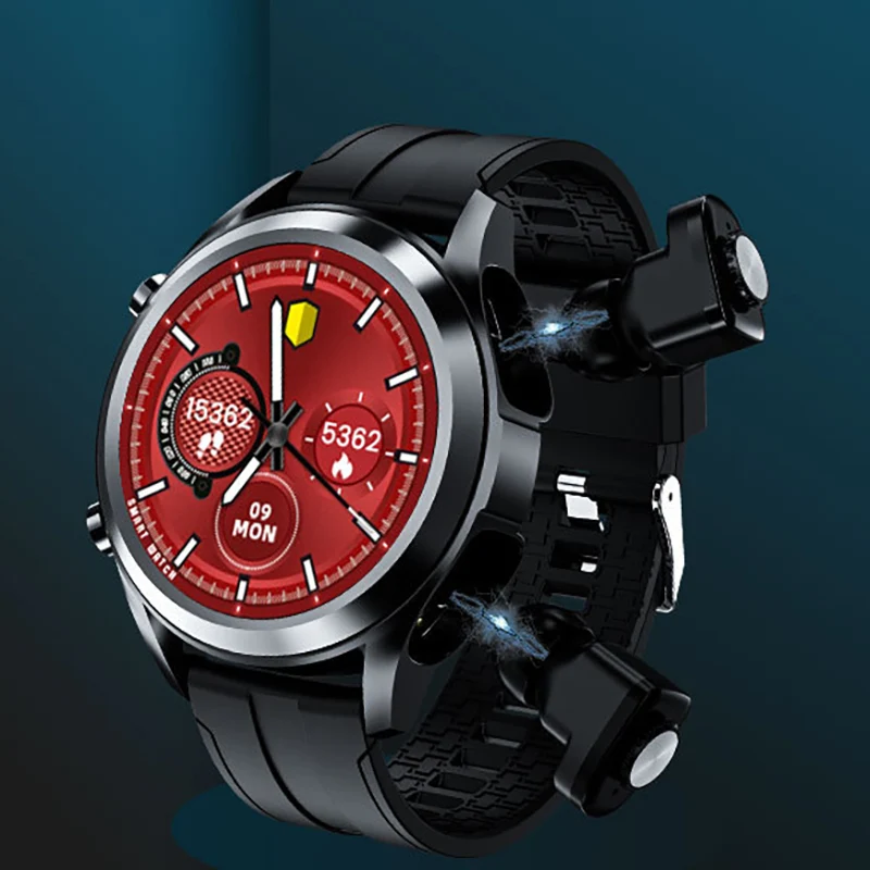 

Smart Watch Men TWS 2 In 1 HIFI Stereo Wireless Headset Combo Bluetooth Health Multi-sport Phone Call Smartwatch for Android IOS