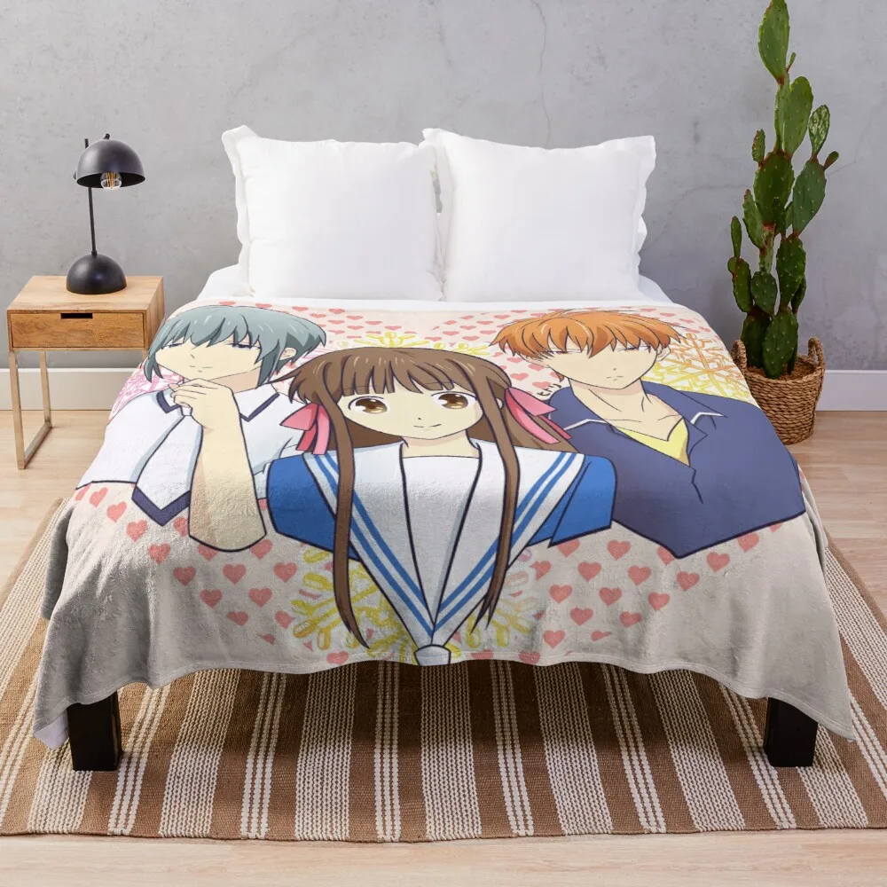 

Корзина для фруктов Tohru, Yuki and Kyo, одеяло в форме сердца, твидовое одеяло, большое вязаное мягкое Клетчатое одеяло