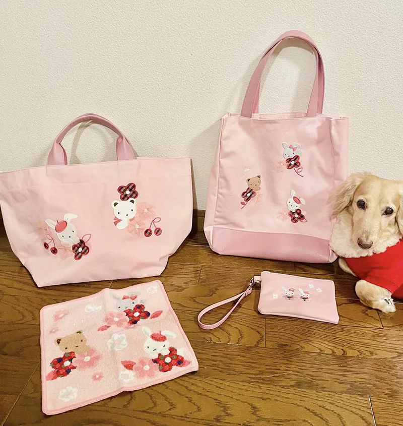 

New Cartoon Anime Women Bag Kawaii Fashion Embroidery Shoulder Bag Handbag Tote Bag Tote Organizer Bag Holiday Gift