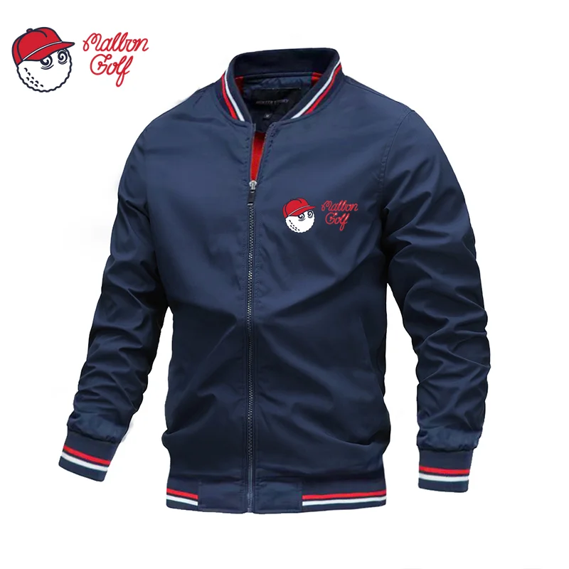 

Мужская куртка Malbon, куртка для гольфа, тонкая ветрозащитная и Солнцезащитная куртка, спортивная куртка на молнии с высоким воротником, Повседневная Уличная одежда для велоспорта
