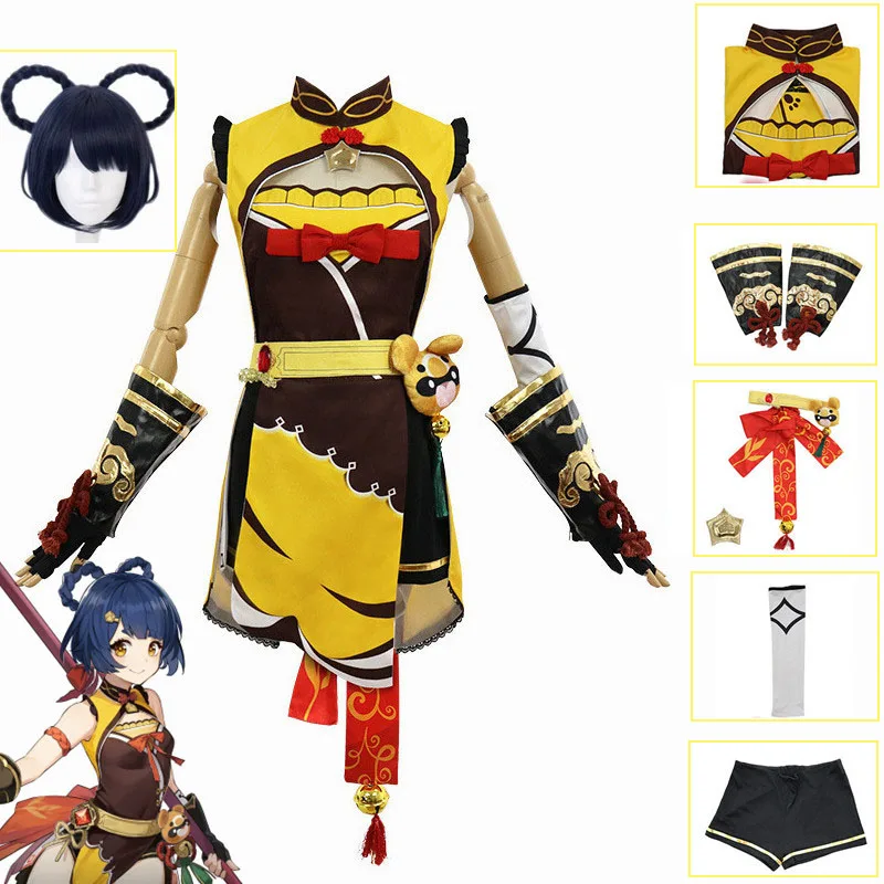 

Genshin Impact Anime Liyue Xiangling Cosplay Costume Halloween Women's Costume Cosplay Delicacy Girls Dress Comic Show Uniform