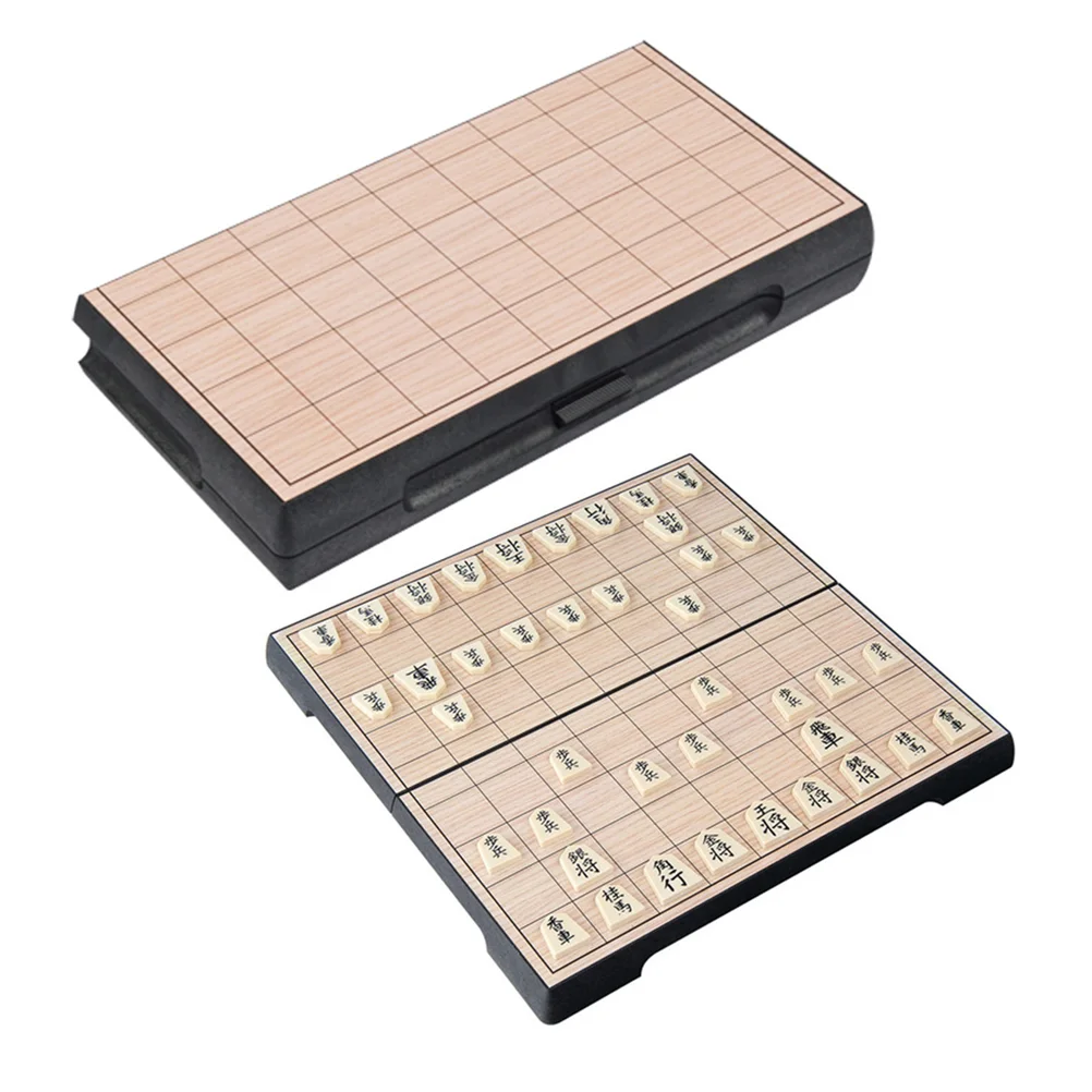 

Shogi Chess Game Japanese Board Japan Folding Set Checker Travel Wooden Pieces International Table Playing Sho Gi Kids