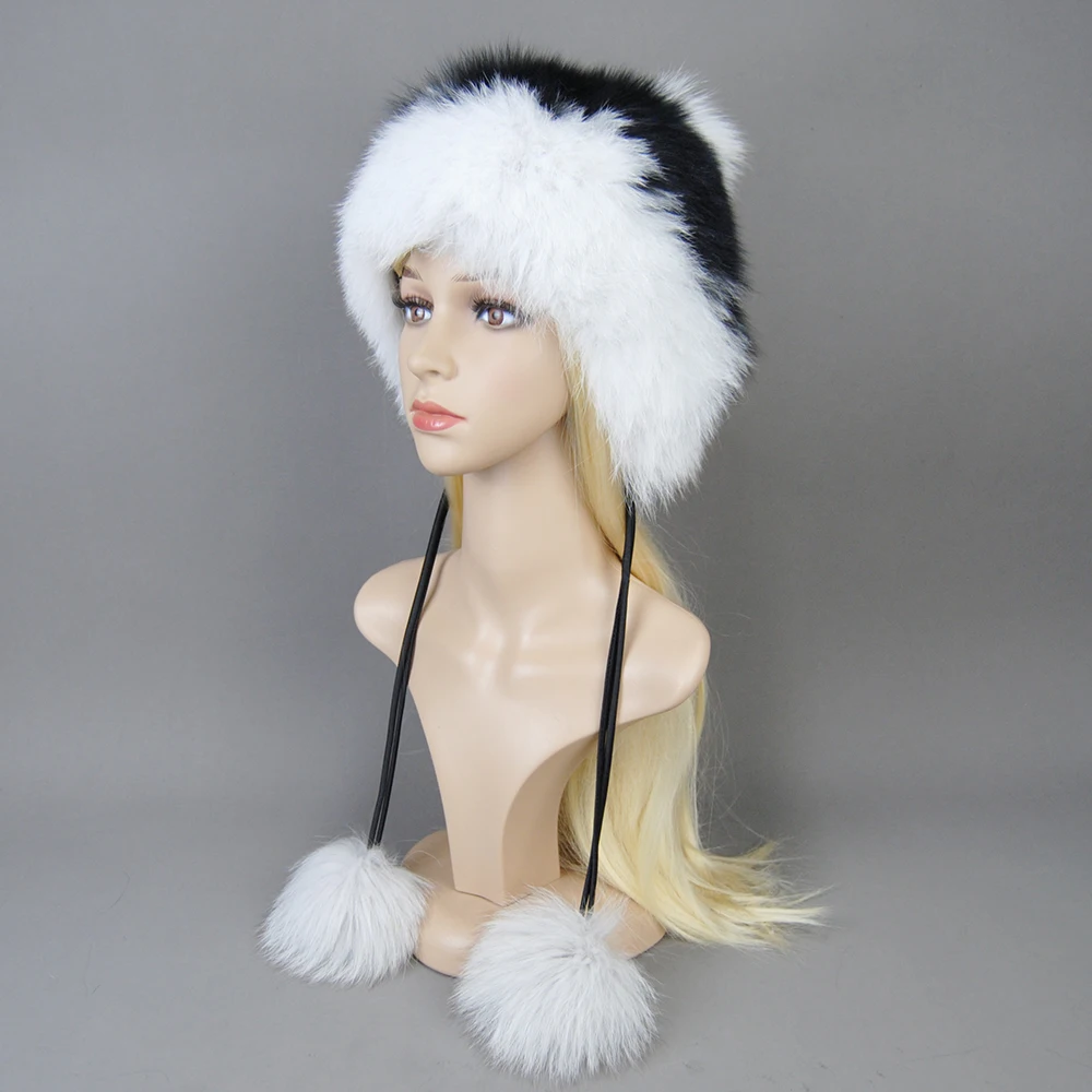 Лидер продаж 2024 женские шапки из натурального меха русская ушанка зимние толстые