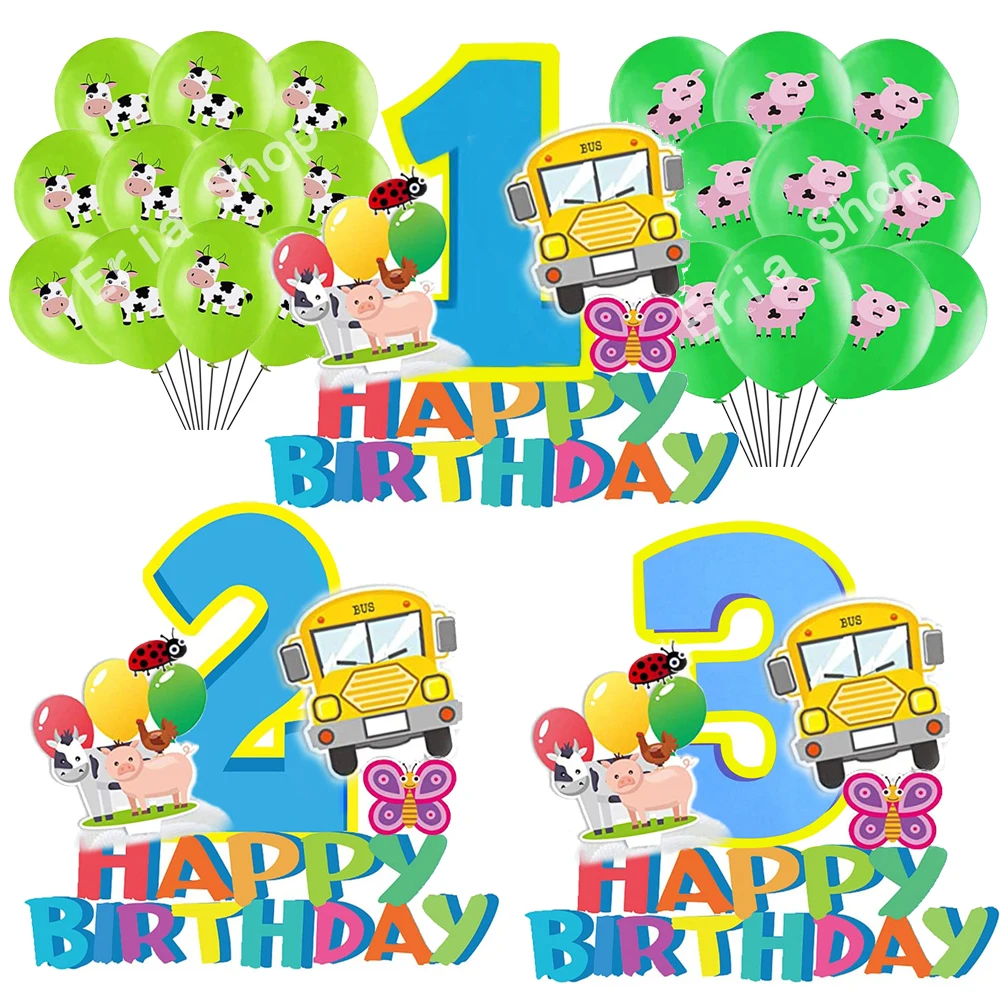 

Тематический Топпер для торта с животными на ферме, животное на ферме, 1, 2, 3 ст, товары для дня рождения, Топпер для кексов, украшения для дня р...