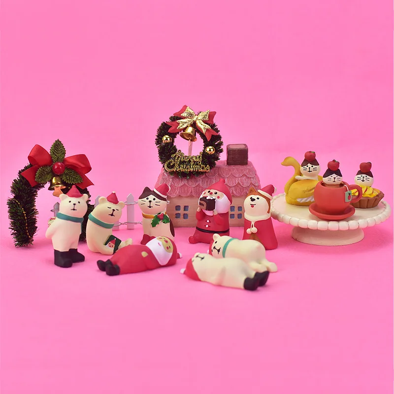 

Японские товары Zakka, Рождественская серия Санта-Клауса, настольное украшение, искусственные игрушки из смолы