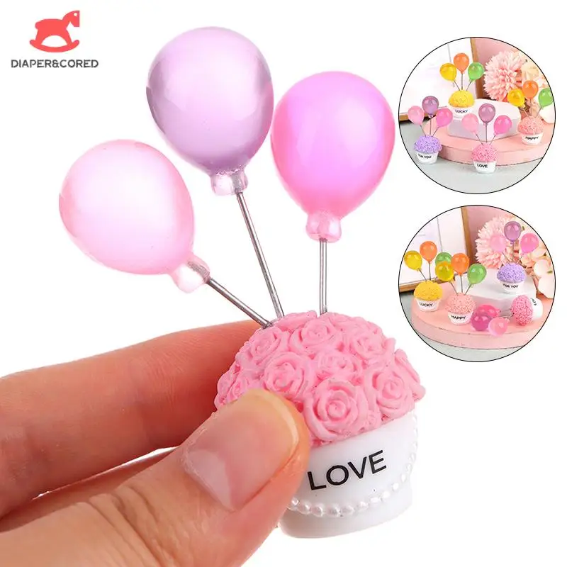 

Миниатюрный цветной шар в виде розы для кукольного домика, украшение на День святого Валентина, фотополимерный шар, настольные украшения для автомобиля