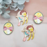 10pcs alloy dripping oil charm beautiful girl necklace pendant diy handmade designer charm making keychain accessories