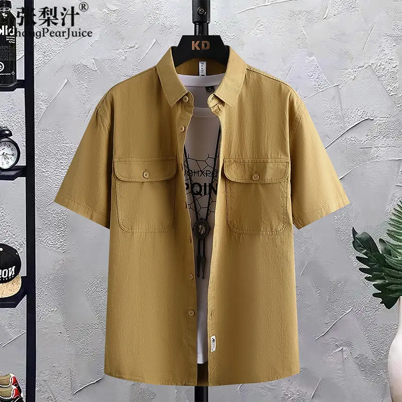 

Summer Men's Short Sleeve Shirts Fashion Print Shirt Mens Blouses Streetwear Loose Casual Shirt Tops Men