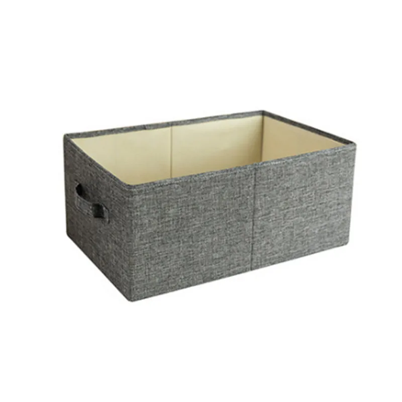 

Clothing Storage Boxes Non Woven Clothes Closet Basket Holder Books Organizer -L Gray