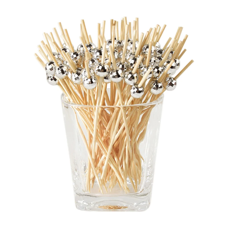 Зеркальный диско-шар одноразовый из бамбука 100 шт.