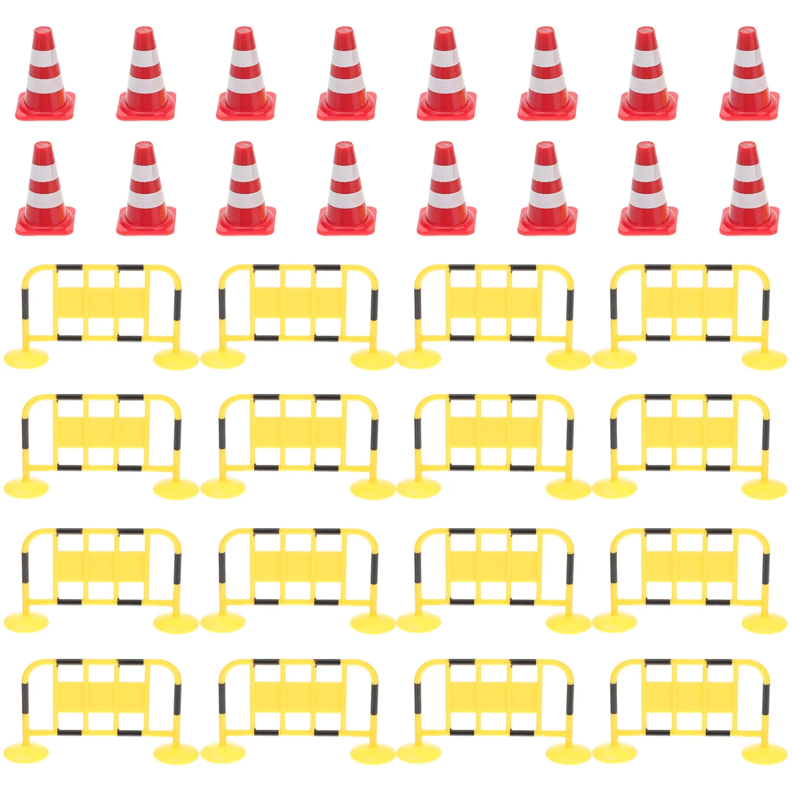 

32 Pcs Road Sign Barricade Simulation Traffic Fences Toys Children Plaything Educational Roadblocks Mini Cone The Kids