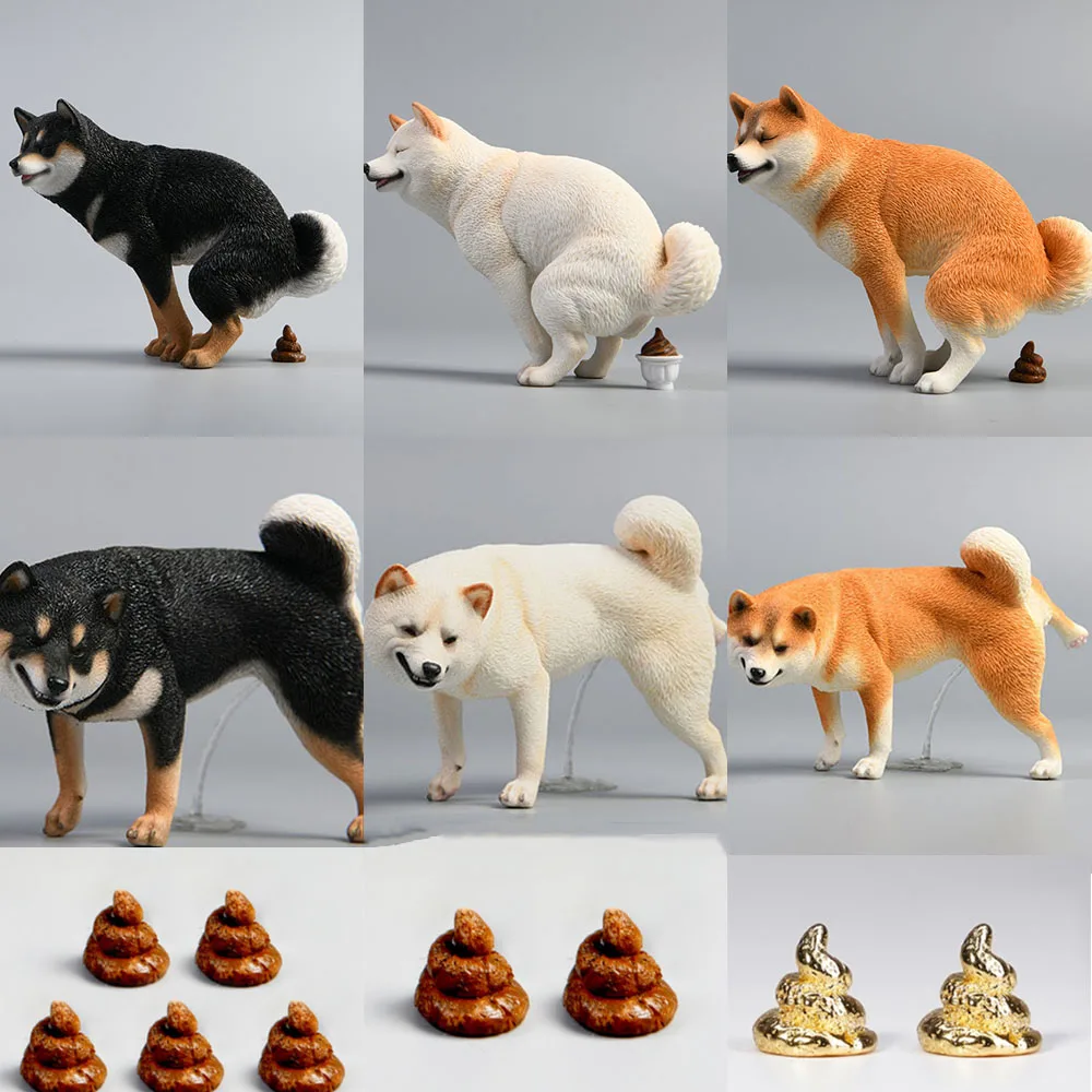 

JXK JXK053 JXK054 1/6 Scale Soldier Scene Accessory Shiba Inu Half Squat Dog Statue Model with Shit For 12 inches Action Figure