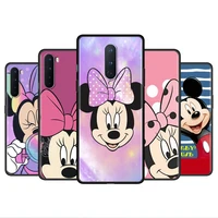 mickey pink minnie mouse phone case for oneplus a53 a54 a15 8t 7 8 9 pro nord 2 9r a16 a93 f19 black shell silicone soft cover