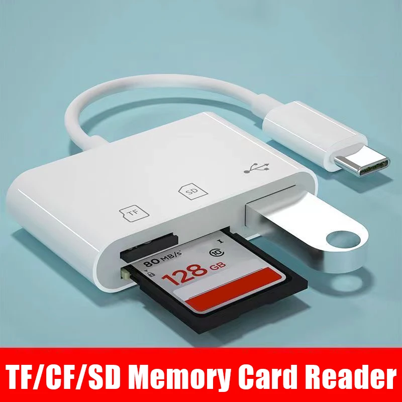 Адаптер типа C 3 в 1 TF CF SD Устройство чтения карт памяти Адаптеры для SIM-карт USB TypeC OTG