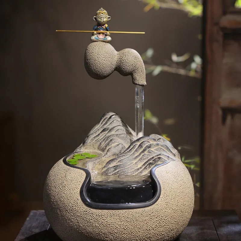 

Zen Chinese Fengshui Lucky Indoor Fountain Creative Suspended Water Fountains Circulation Flowing Water Landscape Ornaments Gift